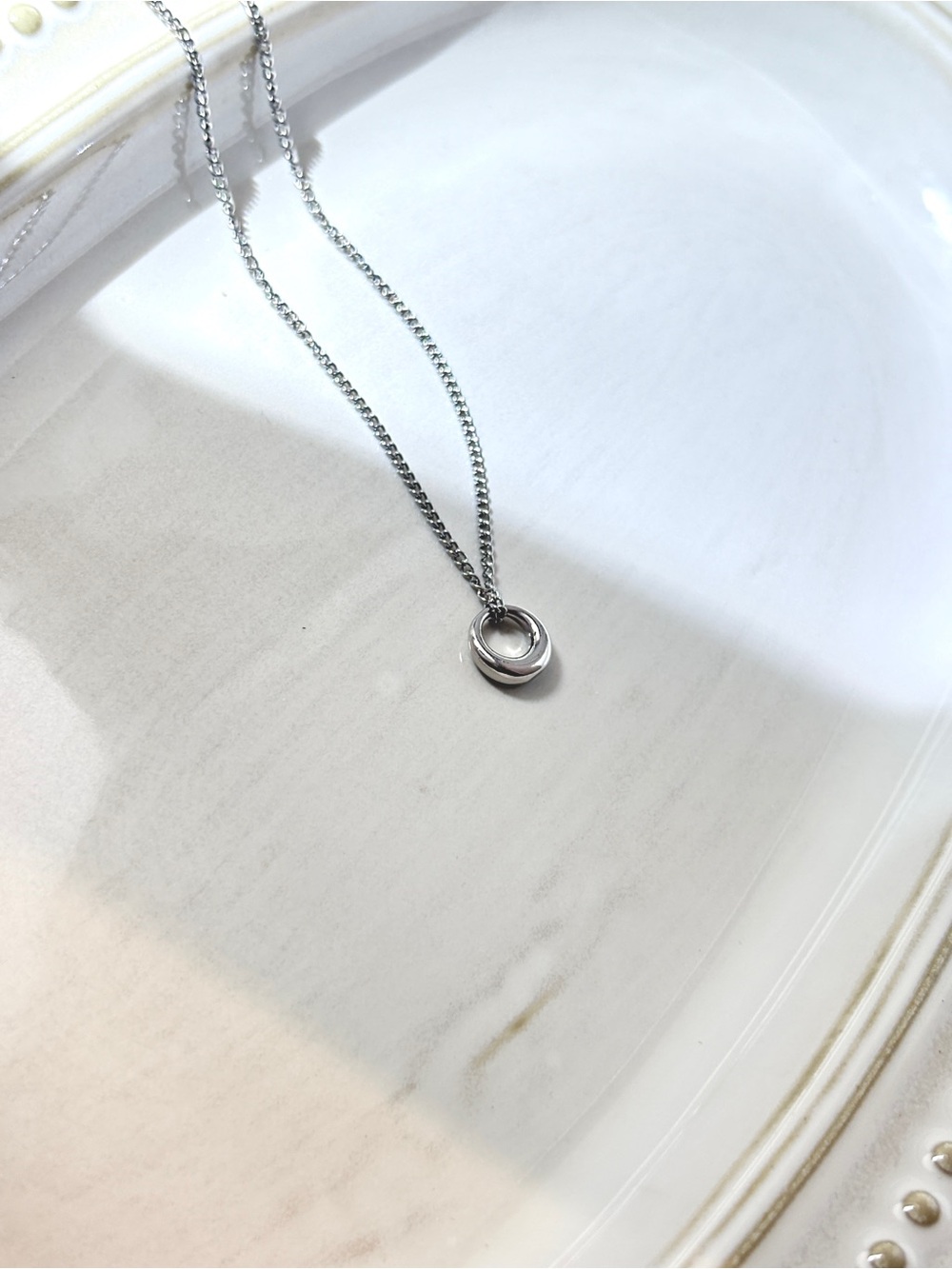 Minimalist Double-Ring Pendant Necklace